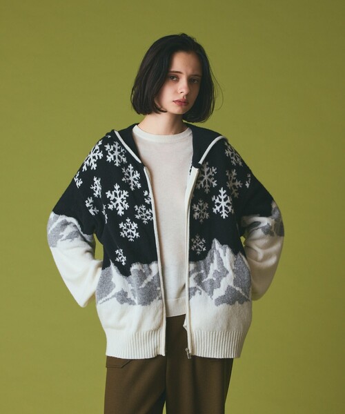 GRACE CLASS（グレースクラス）の「スノージャガードニットフーディ（パーカー・レディース・ブラック/グレー・36）」の9枚目の写真