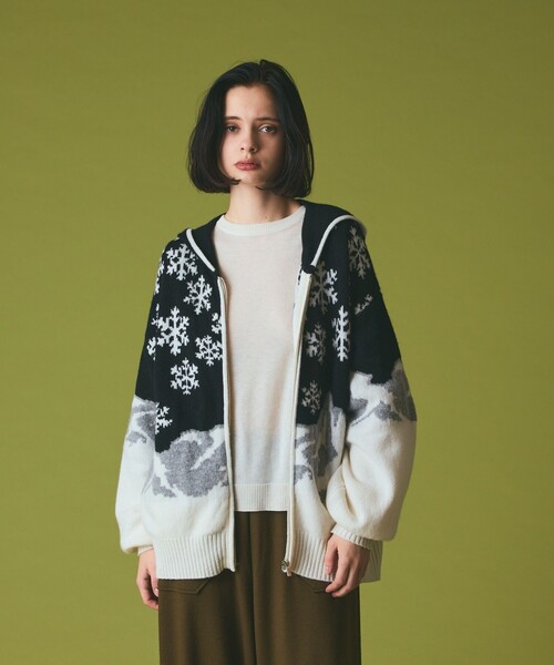 GRACE CLASS（グレースクラス）の「スノージャガードニットフーディ（パーカー・レディース・ブラック/グレー・36）」の8枚目の写真