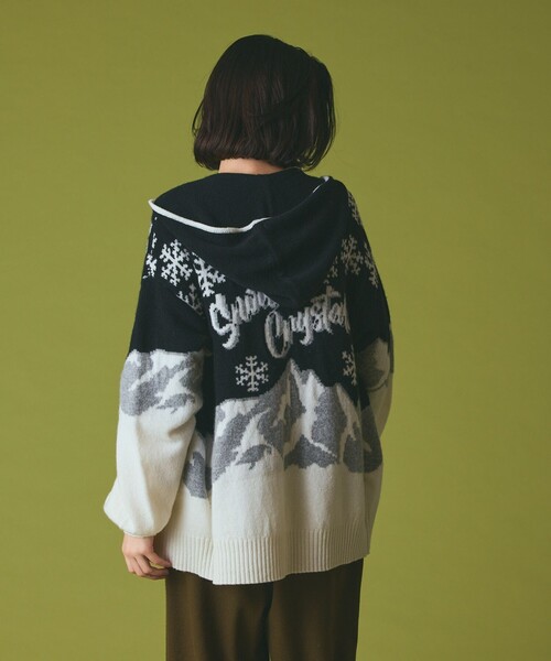 GRACE CLASS（グレースクラス）の「スノージャガードニットフーディ（パーカー・レディース・ブラック/グレー・36）」の6枚目の写真