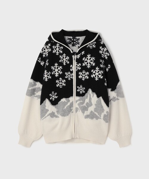 GRACE CLASS（グレースクラス）の「スノージャガードニットフーディ（パーカー・レディース・ブラック/グレー・36）」の5枚目の写真