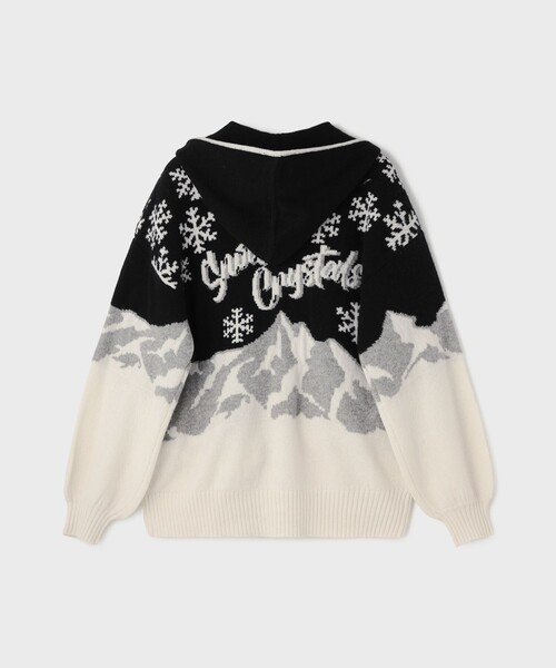 GRACE CLASS（グレースクラス）の「スノージャガードニットフーディ（パーカー・レディース・ブラック/グレー・36）」の4枚目の写真