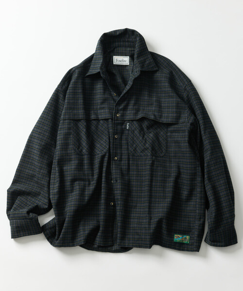 Foxfire（フォックスファイヤー）の「Foxfire/フォックスファイヤー 別注 フィッシングポケット ロングスリーブ ネルチェックシャツ（シャツ/ブラウス・メンズ・ネイビー/グリーン/チャコールグレー・MEDIUM/LARGE）」の7枚目の写真