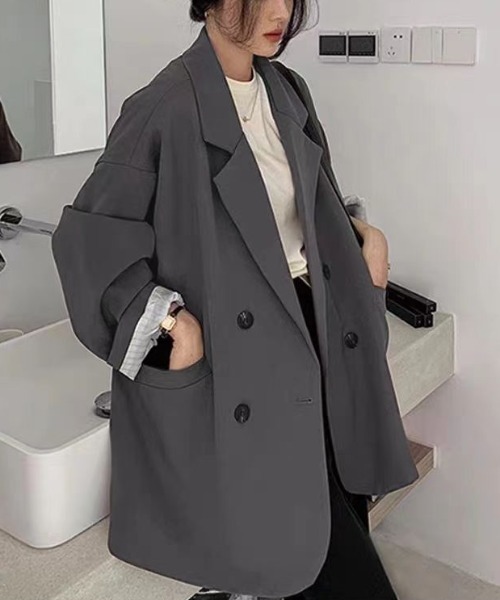 SHEPP(シープ)の「オーバーシルエットテーラードジャケット(テーラードジャケット・レディース・ブラウン/ブラック/アイボリー/チャコール・M/L)」の18枚目の写真