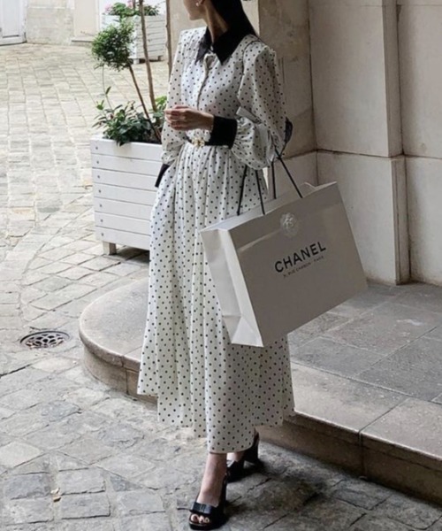FREE STYLISTS(フリー スタイリスト)の「YUGA_YGMC Lapel dot flare dress(ワンピース・レディース・ブラック/ホワイト・FREE)」の18枚目の写真