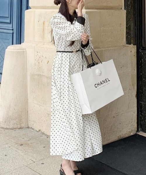 FREE STYLISTS(フリー スタイリスト)の「YUGA_YGMC Lapel dot flare dress(ワンピース・レディース・ブラック/ホワイト・FREE)」の12枚目の写真