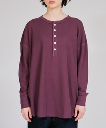 HANES（ヘインズ）の「【Hanes】ヘンリーネックオーバークルーネック　HW4-C104（Tシャツ/カットソー・レディース）」