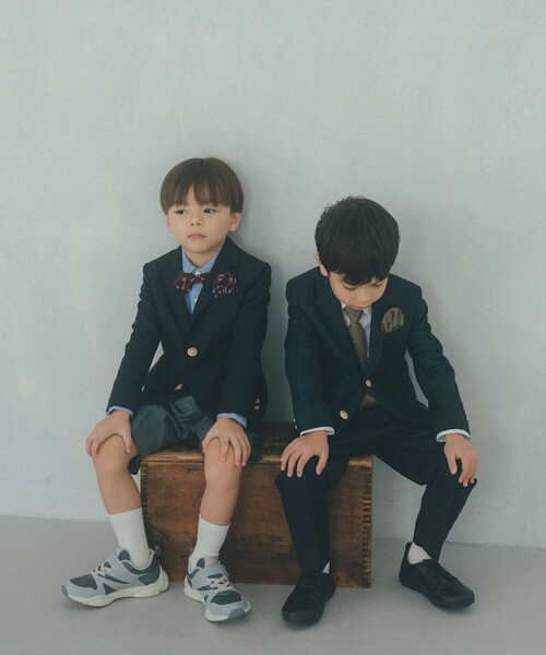 green label relaxing（グリーンレーベルリラクシング）の「TRW ソリッド ジャケット / キッズ 110cm-130cm（スーツジャケット・キッズ・ネイビー・130cm/120cm/110cm）」の4枚目の写真