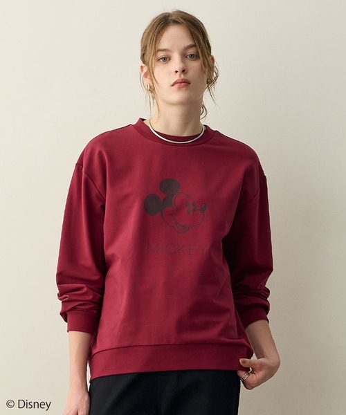 LE SOUK HOLIDAY（ルスークホリデー）の「Mickey Mouse／モチーフスウェット（スウェット・レディース・ライトグレー/オフホワイト/ワイン・M/L）」の3枚目の写真