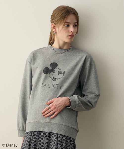 LE SOUK HOLIDAY（ルスークホリデー）の「Mickey Mouse／モチーフスウェット（スウェット・レディース・ライトグレー/オフホワイト/ワイン・M/L）」の5枚目の写真