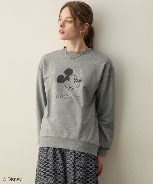 LE SOUK HOLIDAY（ルスークホリデー）の「Mickey Mouse／モチーフスウェット（スウェット・レディース・ライトグレー/オフホワイト/ワイン・M/L）」の6枚目の写真