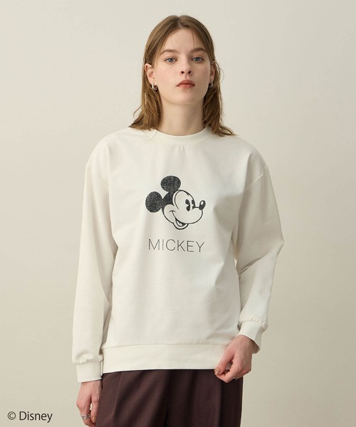 LE SOUK HOLIDAY（ルスークホリデー）の「Mickey Mouse／モチーフスウェット（スウェット・レディース・ライトグレー/オフホワイト/ワイン・M/L）」の10枚目の写真