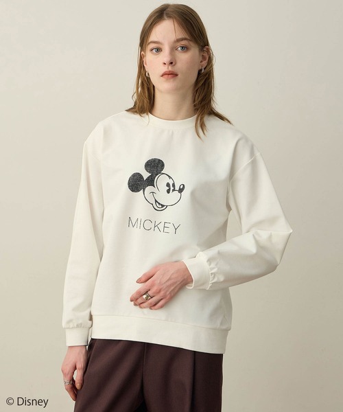 LE SOUK HOLIDAY（ルスークホリデー）の「Mickey Mouse／モチーフスウェット（スウェット・レディース・ライトグレー/オフホワイト/ワイン・M/L）」の11枚目の写真
