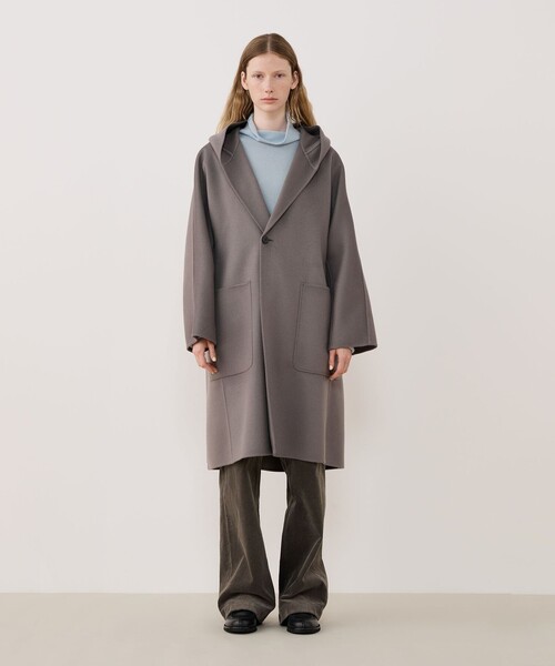 ダブルフェイス ドルマンスリーブフーデッドコート（その他アウター