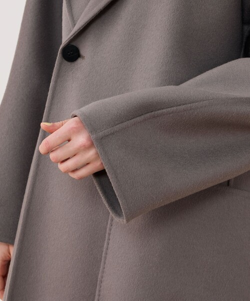 GALERIE VIE（ギャルリー ヴィー）の「ダブルフェイス ドルマンスリーブフーデッドコート（その他アウター・レディース・チャコールグレー/ホワイト/ライトベージュ・FREE）」の10枚目の写真