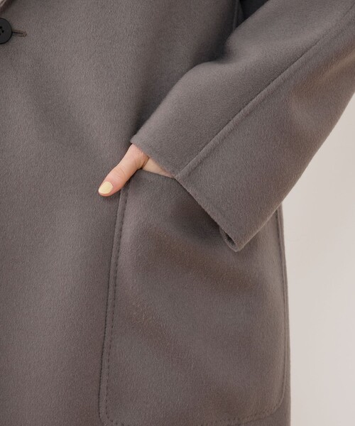 GALERIE VIE（ギャルリー ヴィー）の「ダブルフェイス ドルマンスリーブフーデッドコート（その他アウター・レディース・チャコールグレー/ホワイト/ライトベージュ・FREE）」の11枚目の写真