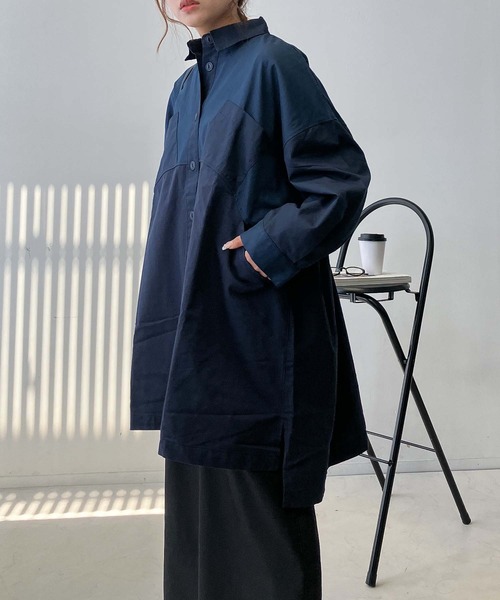 セール】♪ブロッキングコート風ワンピ―ス（ワンピース）｜AS KNOW AS