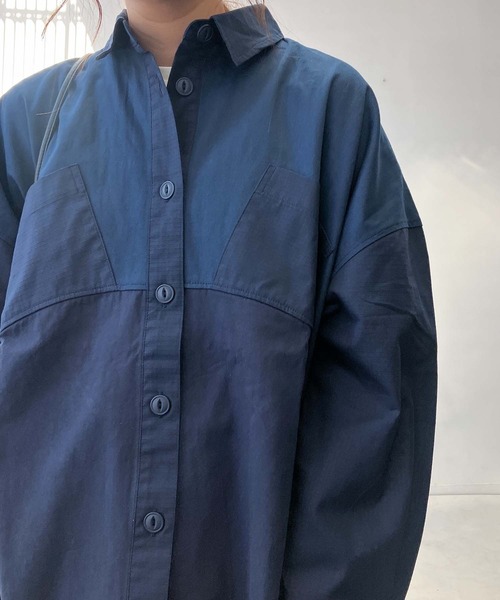 AS KNOW AS plus(アズノゥアズプラス)の「♪ブロッキングコート風ワンピ―ス(ワンピース・レディース・ネイビー/カーキ・FREE)」の15枚目の写真