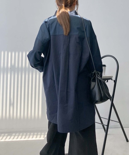 AS KNOW AS plus(アズノゥアズプラス)の「♪ブロッキングコート風ワンピ―ス(ワンピース・レディース・ネイビー/カーキ・FREE)」の14枚目の写真