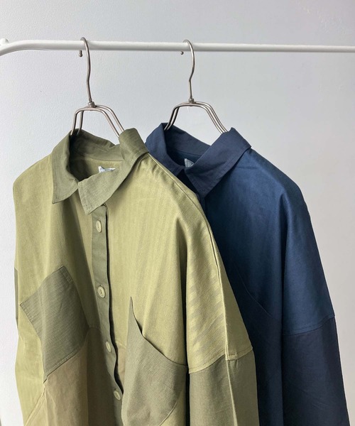 AS KNOW AS plus(アズノゥアズプラス)の「♪ブロッキングコート風ワンピ―ス(ワンピース・レディース・ネイビー/カーキ・FREE)」の22枚目の写真