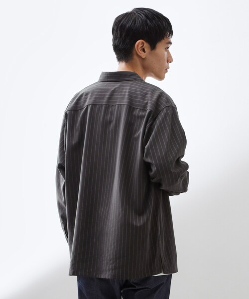 THE SHOP TK (ザ ショップ ティーケー )の「ダブルポケットストライプ長袖シャツ 【洗濯機OK】(シャツ/ブラウス・メンズ・チャコール/ネイビー系2・04/03/02)」の6枚目の写真