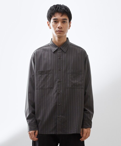 THE SHOP TK (ザ ショップ ティーケー )の「ダブルポケットストライプ長袖シャツ 【洗濯機OK】(シャツ/ブラウス・メンズ・チャコール/ネイビー系2・04/03/02)」の9枚目の写真