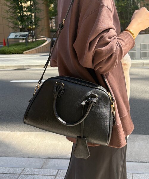 シボフェイクレザーボストンバッグ（ショルダーバッグ）｜DouDou