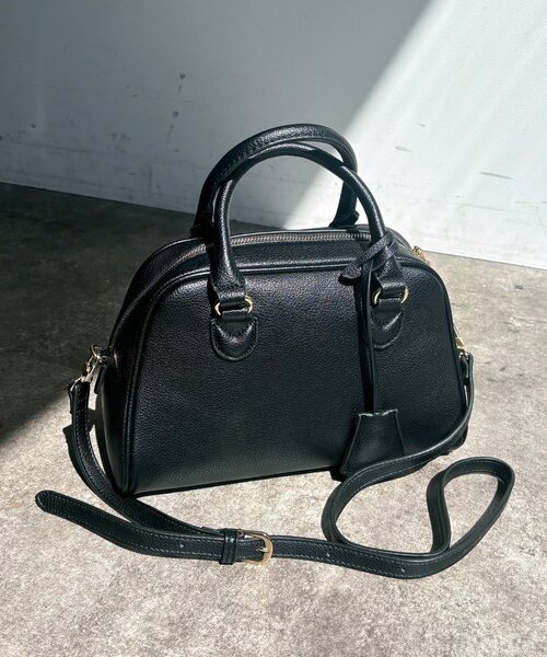 ＊極美品【ジョゼフ】レザー ボストンバッグ ショルダー イントレチャート 黒 JOSEPH - JOSEPH本革パンチング2wayボストンバッグ黒色美品現行品税込