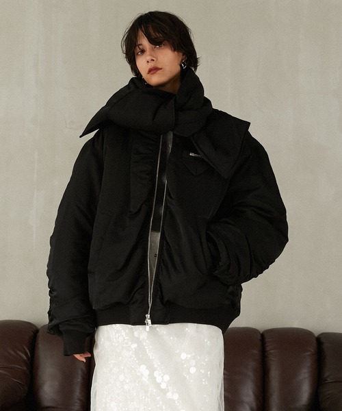 PRANK PROJECT(プランクプロジェクト)の「マフラーボリュームブルゾン / Muffler Volume Blouson(ブルゾン・レディース・ブラウン/マルチ/ブラック・FREE)」の12枚目の写真