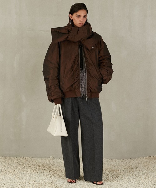 PRANK PROJECT(プランクプロジェクト)の「マフラーボリュームブルゾン / Muffler Volume Blouson(ブルゾン・レディース・ブラウン/マルチ/ブラック・FREE)」の4枚目の写真