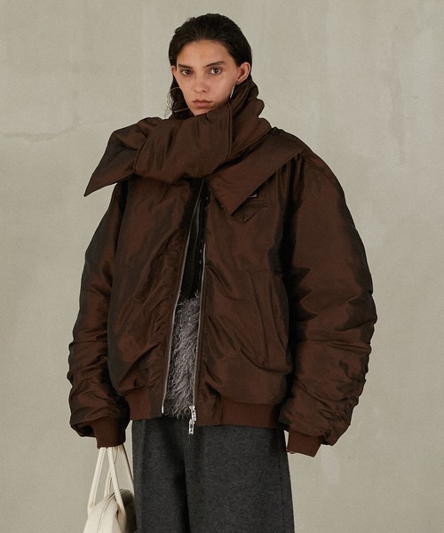 PRANK PROJECT(プランクプロジェクト)の「マフラーボリュームブルゾン / Muffler Volume Blouson(ブルゾン・レディース・ブラウン/マルチ/ブラック・FREE)」の17枚目の写真