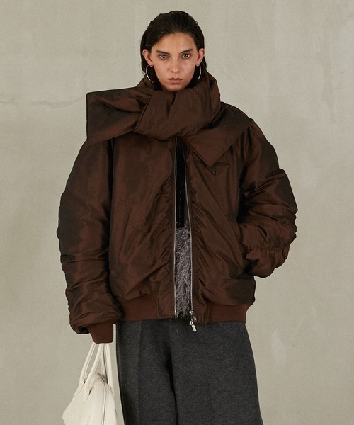 PRANK PROJECT(プランクプロジェクト)の「マフラーボリュームブルゾン / Muffler Volume Blouson(ブルゾン・レディース・ブラウン/マルチ/ブラック・FREE)」の15枚目の写真