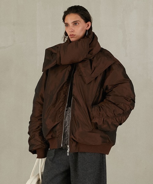 PRANK PROJECT(プランクプロジェクト)の「マフラーボリュームブルゾン / Muffler Volume Blouson(ブルゾン・レディース・ブラウン/マルチ/ブラック・FREE)」の19枚目の写真