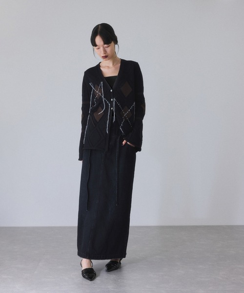 ADAM ET ROPE'（アダムエロペ）の「ローウエストデニムスカート（デニムスカート・レディース・ブラック/ライトグレー・36/38）」の13枚目の写真