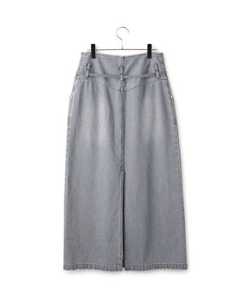 ADAM ET ROPE'（アダムエロペ）の「ローウエストデニムスカート（デニムスカート・レディース・ブラック/ライトグレー・36/38）」の3枚目の写真
