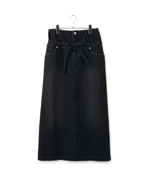 ADAM ET ROPE'（アダムエロペ）の「ローウエストデニムスカート（デニムスカート・レディース・ブラック/ライトグレー・36/38）」の11枚目の写真