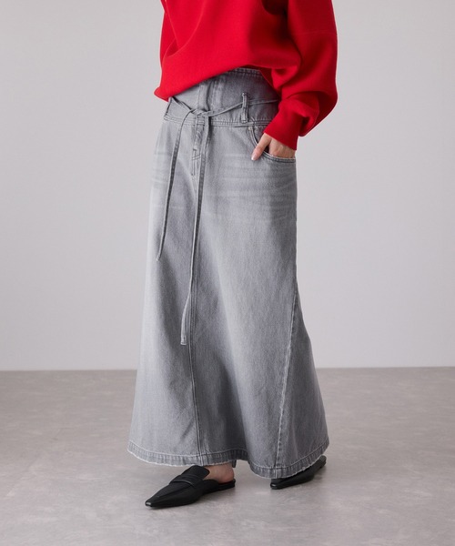 ADAM ET ROPE'（アダムエロペ）の「ローウエストデニムスカート（デニムスカート・レディース・ブラック/ライトグレー・36/38）」の22枚目の写真