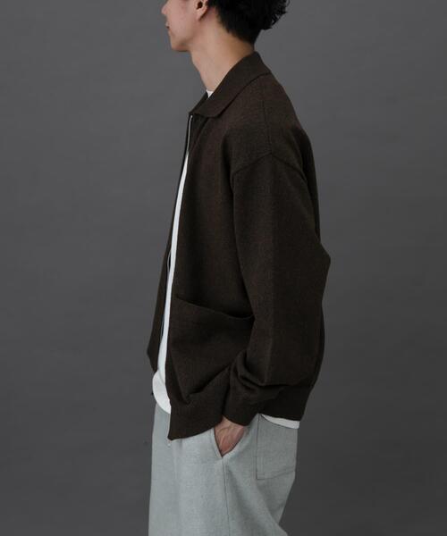 FORK&SPOON（フォークアンドスプーン）の「FORK&SPOON　PROVORONEジップカーディガン（カーディガン/ボレロ・メンズ・チャコールグレー/ブラウン・4/5）」の4枚目の写真