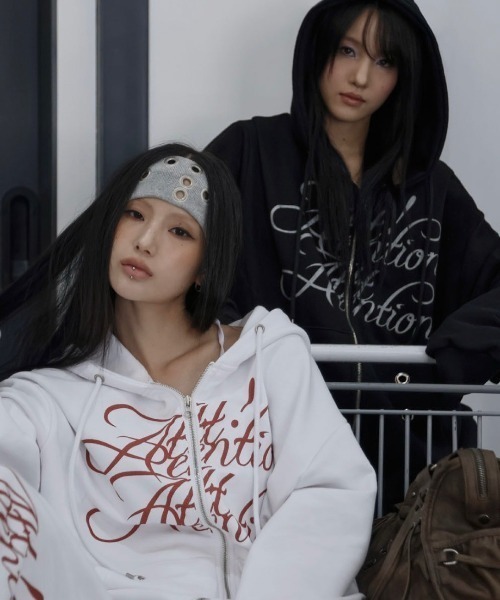 FANCY CLUB】ATTENTION EYELET HOODED ZIP-UP / 【ファンシークラブ