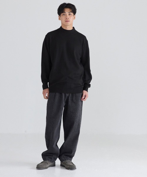 コットンタッチモックネックニットトップス（ニット/セーター）｜coca