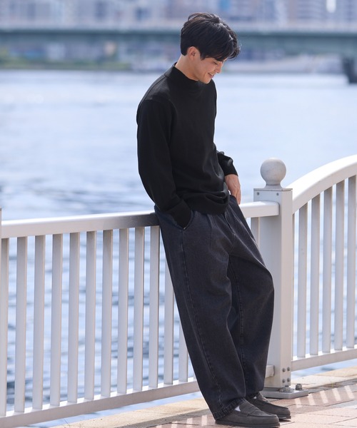 セール】コットンタッチモックネックニットトップス（ニット/セーター