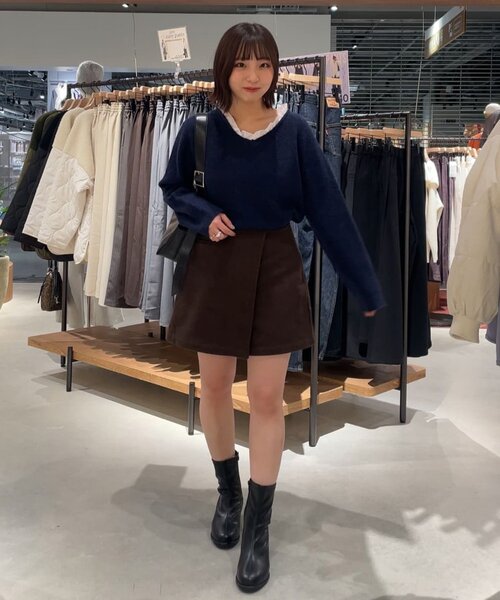 DISCOAT(ディスコート)の「【umm】WEB限定レース使い2WAYプルオーバー(ニット/セーター・レディース・ブラウン/アイボリー/チャコールグレー/ネイビー/グレー・FREE)」の17枚目の写真