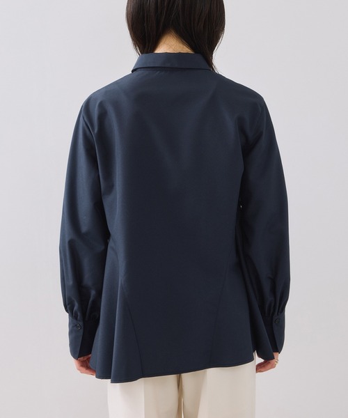 VIS(ビス)の「ヘムデザインフレアシャツ/イージーケア(シャツ/ブラウス・レディース・ネイビー/ホワイト系その他/サックスブルー・FREE)」の17枚目の写真