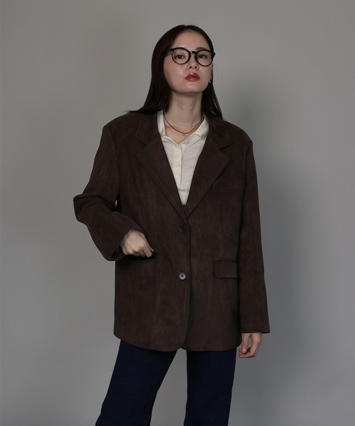  スウェード　テーラード　ジャケット Mサイズ スエードコンバーチブルジャケット(テーラードジャケット) | MICHEL