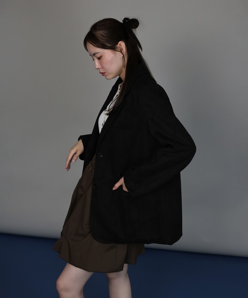 J by blue（ジェイバイブルー）の「スウェードテーラードジャケット（テーラードジャケット・レディース・ブラウン/キャメル/ブラック・MEDIUM）」の12枚目の写真