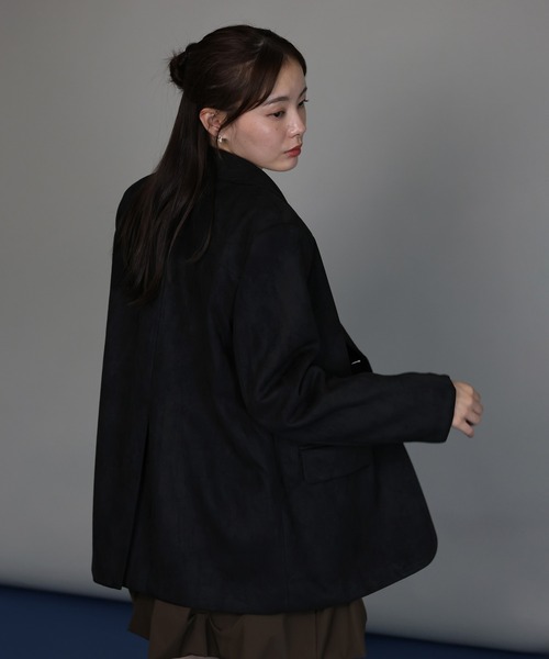 J by blue（ジェイバイブルー）の「スウェードテーラードジャケット（テーラードジャケット・レディース・ブラウン/キャメル/ブラック・MEDIUM）」の13枚目の写真