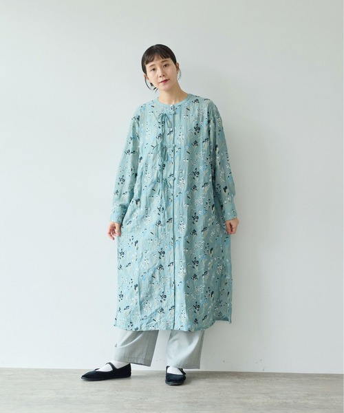 yuni Floral embroidely ribon シャツワンピース Floral embroidely ribon シャツワンピース（ワンピース）｜yuni（ユニ