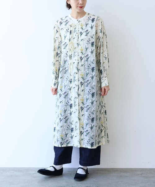 yuni Floral embroidely ribon シャツワンピース Floral embroidely ribon シャツワンピース（ワンピース）｜yuni（ユニ