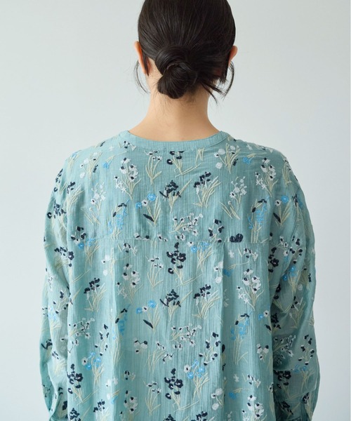 yuni Floral embroidely ribon シャツワンピース Floral embroidely ribon シャツワンピース（ワンピース）｜yuni（ユニ