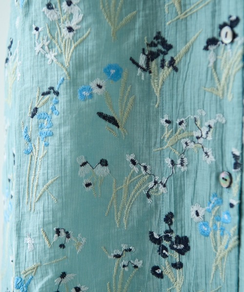 yuni Floral embroidely ribon シャツワンピース Floral embroidely ribon シャツワンピース（ワンピース）｜yuni（ユニ