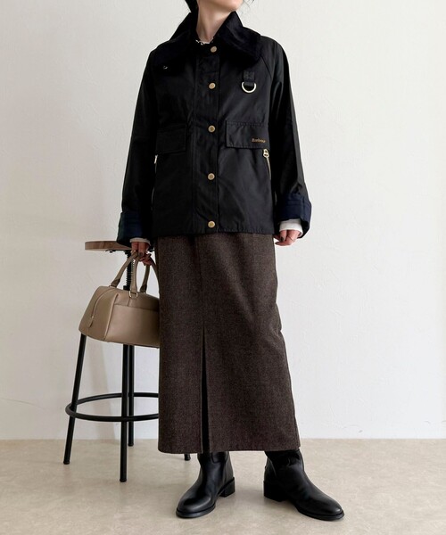 Barbour（バブアー）の「【BARBOUR/バブアー】 COTTON WAX JACKET（ブルゾン・レディース・カーキ/ブラック・38）」の12枚目の写真